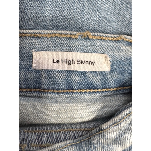 FRAME Le High Skinny Jeans Frayed Hem Light Wash Denim Size 26 - Picture 4 of 6